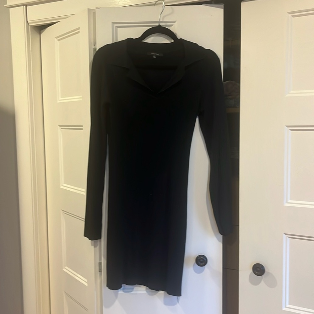 Love Tree Black Sz L (6/8)Ribbed cotton dress. 35" from shoulder to hem